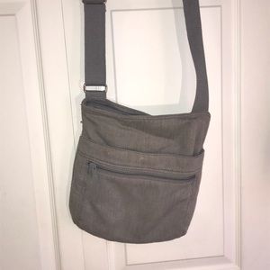 Gray cross body bag